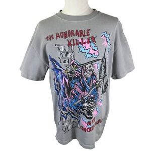 Warren Lotas Honorable Killer T Shirt L Grey Concrete Jungle Katana Skull Reaper